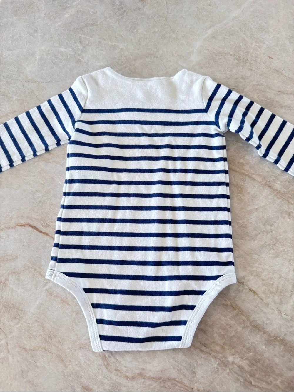 Ralph Lauren Baby Striped Long Sleeve Bodysuit Navy White 6M